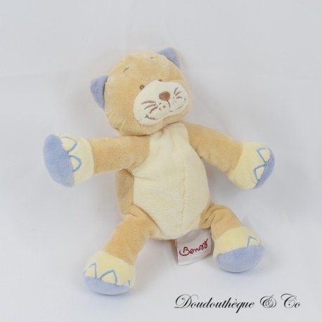 Plüschtier Katze BENGY Patou länglich beige und blau 18 cm Plüschtier Katze BENGY Patou länglich beige und blau 18 cm