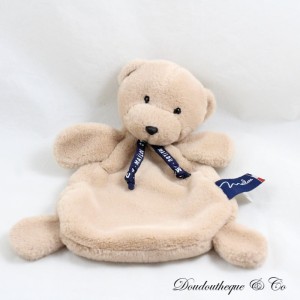 Doudou plat ours MAÏLOU Dorlotin beige made in France 24 cm