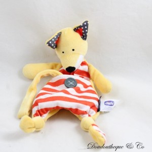 Fuchs Kuscheltier CHICCO Pocket friend Schnullerclip orange gestreift rot 22 cm