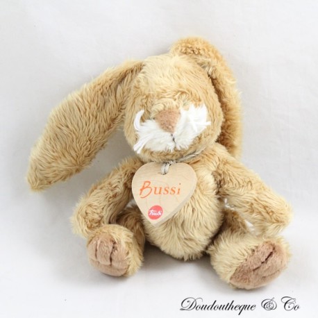 TRUDI Bussi coniglio marrone peluche medaglione cuore in legno 18 cm TRUDI Bussi coniglio marrone peluche medaglione cuore in legno 18 cm