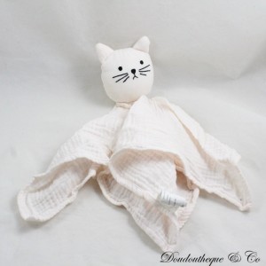 BOUT'CHOU Monoprix rosa weißes Pucktuch flaches Kuscheltier 35 cm