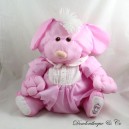 Ausgestopftes Kaninchen Bär Hund FISHER PRICE Puffalump Rosa Fallschirm Leinwand Vintage 40 cm