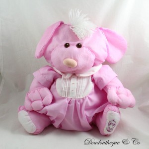Ausgestopftes Kaninchen Bär Hund FISHER PRICE Puffalump Rosa Fallschirm Leinwand Vintage 40 cm