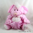 Ausgestopftes Kaninchen Bär Hund FISHER PRICE Puffalump Rosa Fallschirm Leinwand Vintage 40 cm