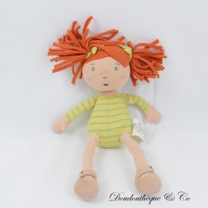 Stoffpuppe MOULIN ROTY Meine Puppe der rothaarige Körper grün 28 cm