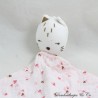 Flaches Kuscheltier Katze OBAIBI Pucktuch rosa weiß Schläfer Herzen 30 cm