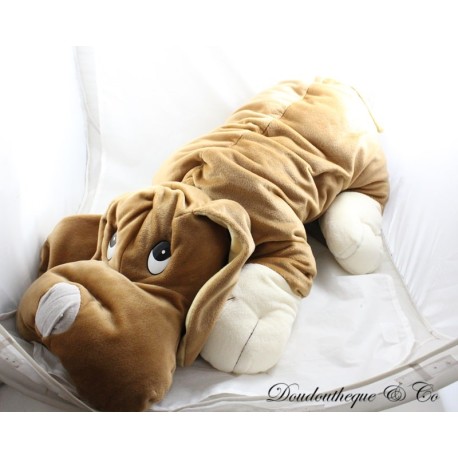 Großes XXL Hundeplüschtier LA PELUCHERIE style Vintage Pitou liegend braun 73 cm Großes XXL Hundeplüschtier LA PELUCHERIE style Vintage Pitou liegend braun 73 cm