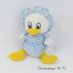 Stuffed Chick SA MARLAIN Ente Blaues Kleid Vintage 18 cm