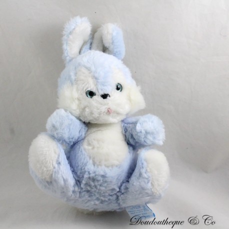 Vintage weiß blau Teddybär Plüsch 23 cm Vintage weiß blau Teddybär Plüsch 23 cm