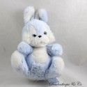 Vintage weiß blau Teddybär Plüsch 23 cm