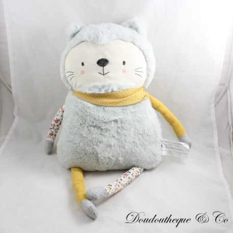 CADES grey mustard bandana cat plush CADES grey mustard bandana cat plush