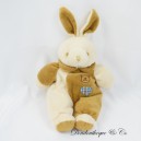BRAURS-HEITMANS Hase Plüsch Braun und beige Bärenkopf Stickerei 23 cm