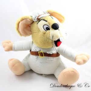 TECHNO DIFFUSION beige grau Sitzmaus Plüsch 27 cm