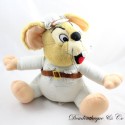 TECHNO DIFFUSION beige grau Sitzmaus Plüsch 27 cm