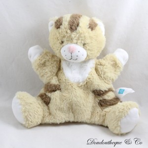 Tiger Puppe Kuscheltier TEX Carrefour Katze beige braun 25 cm