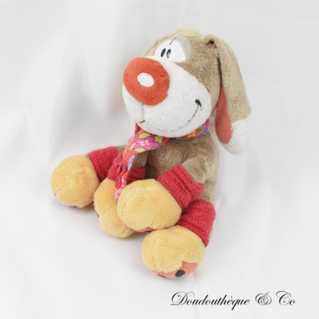 Hundeplüsch Bibombl DIDDL Schal und Gamaschen rot 20 cm