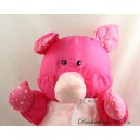 Vintage Puffalump Style Schweineplüsch aus rosa Fallschirm-Canvas mit blauen Streifen 35 m