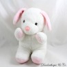 Vintage Hund Plüsch ohne Marke Rosa Weiß 22 cm