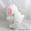 Vintage Hund Plüsch ohne Marke Rosa Weiß 22 cm