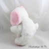 Vintage Hund Plüsch ohne Marke Rosa Weiß 22 cm