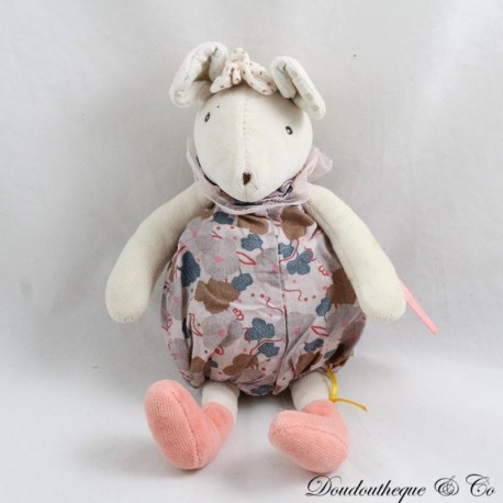 Plüsch Rassel Lala Maus MOULIN ROTY Once Upon a Time Beige Rosa Blumenglocke 23 cm Plüsch Rassel Lala Maus MOULIN ROTY Once Upon a Time Beige Rosa Blumenglocke 23 cm