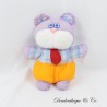Ausgestopfter Bär Fallschirm Leinwand Vintage Puffalump Stil Plaid rosa blau 30 cm