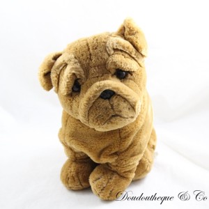 Perro Bulldog Marrón Peluche Sentado