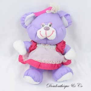 Osito de peluche PLAYFUL Violette Vestido Rosa y Encaje Vintage 90s 32 cm