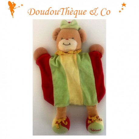 Doudou marionnette ours TAKINOU collerette à pois 31 cm Doudou marionnette ours TAKINOU collerette à pois 31 cm