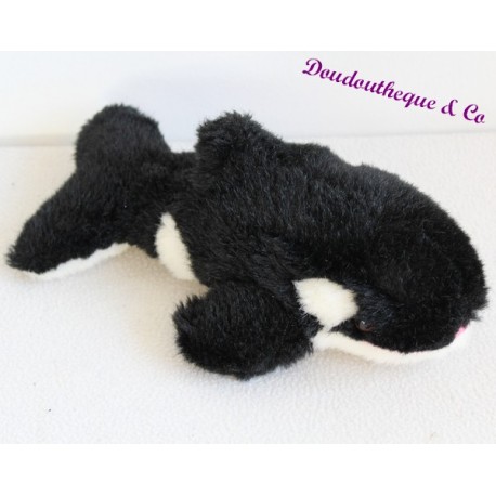 MARINELAND schwarz und weiß Orca Klangtuch glänzendes Haar 27 cm MARINELAND schwarz und weiß Orca Klangtuch glänzendes Haar 27 cm