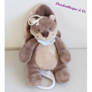 Musikalisches Plüsch-Leon-Eichhörnchen NOUKIE'S Oscar und Leon blaues Bandana 18 cm