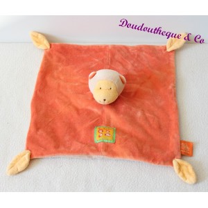 Doudou mono MOULIN ROTY naranja sábana arrastra amarillo 25 cm