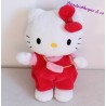 Peluche Hello Kitty SANRIO salopette rouge sac rose noeud 25 cm