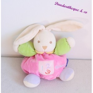 Rabbit comforter KALOO 123 pink green arm rabbit ball 18 cm