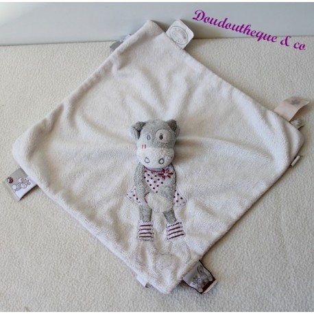 Doudou plat Vache Lola NOUKIE'S pétales rond rose brodés fleurs NEUF Doudou plat Vache Lola NOUKIE'S pétales rond rose brodés fleurs NEUF