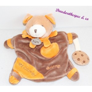 Doudou Marionette Hund BABY NAT "Charly Liebe braun orange Cookies