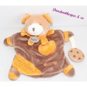 Doudou puppet dog BABY NAT' Charly love brown orange cookies