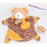 Doudou marionnette chien BABY NAT' Charly adore les cookies marron orange