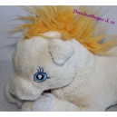 Peluche Cheval GIPSY beige créme jaune yeux bleu 39 cm