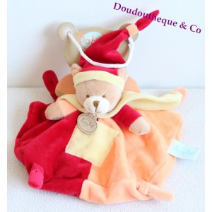 Doudou plat Lapin mem pas cap / mem pacap BABY NAT rose et vert