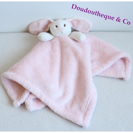 Doudou plat Lapin rose BLANKETS AND BEYOND Canada grand modéle