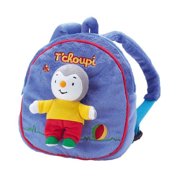 Sac a dos peluche T Choupi JEMINI 23 cm bleu SOS doudou