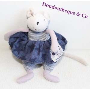 Doudou hochet Souris MOULIN ROTY Aimé et Celeste bleu  