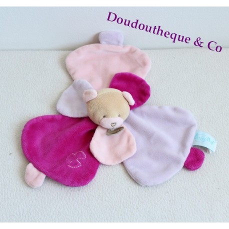 Doudou flachen tragen BABY NAT "sanftes rosa lila Blume Doudou flachen tragen BABY NAT "sanftes rosa lila Blume