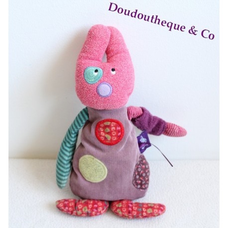 MOULIN ROTY ziemlich nicht schön violett rosa Plüsch Doudou Kaninchen