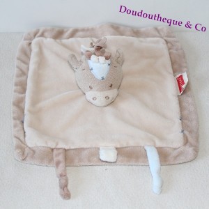 Flat doudou Horse NATTOU Rigolos Puppe blau und beige 26 cm