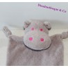 Flat hippopotamus cuddly toy TOPICREM brown and pink 17 cm
