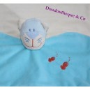 Peces gato plano de Doudou amarillo azul 27 cm DOUKIDOU