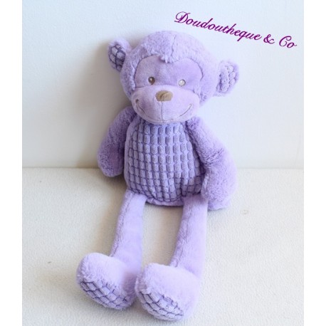 Peluche singe NICOTOY violet motif en relief 43 cm Peluche singe NICOTOY violet motif en relief 43 cm