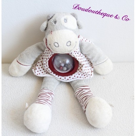 Peluche vache Lolita NOUKIE'S hochet collection Paquito et Lolita grelot sur le ventre 27 cm Peluche vache Lolita NOUKIE'S hochet collection Paquito et Lolita grelot sur le ventre 27 cm